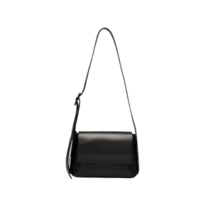 Mirevia Minimalist Black Faux Leather Shoulder Bag