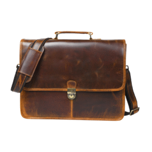 Mirevia Classic Brown Leather Briefcase