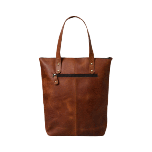 Mirevia Classic Tan Leather Tote Bag