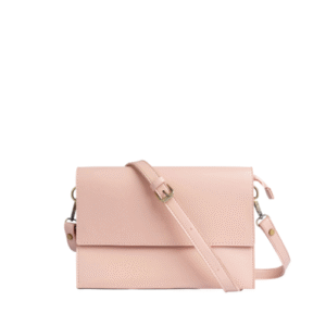 Mirevia Blush Pink Faux Leather Crossbody Clutch Bag