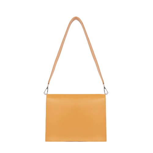 Mirevia Mustard Yellow Faux Leather Crossbody Clutch - Image 3