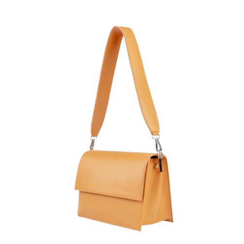 Mirevia Mustard Yellow Faux Leather Crossbody Clutch - Image 2
