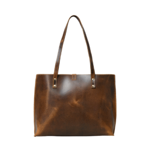 Mirevia Vintage Brown Leather Tote Bag