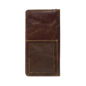 Mirevia Men's Dark Brown Leather Travel Wallet