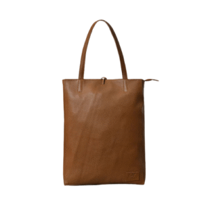 Mirevia Classic Brown Leather Tote Bag