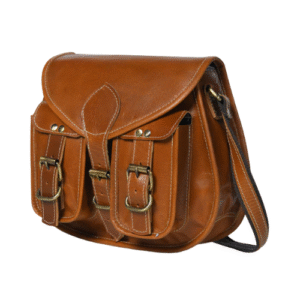 Mirevia Brown Leather Crossbody Satchel