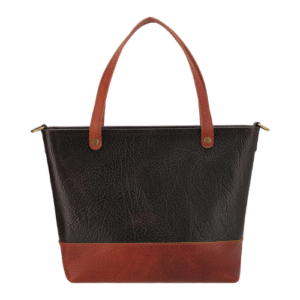 Mirevia Ebony & Chestnut Contrast Leather Tote