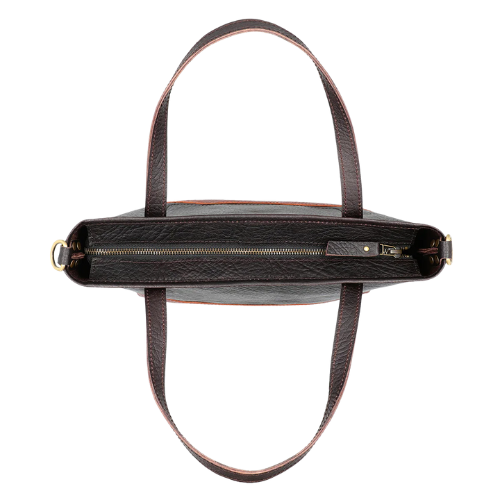 Mirevia Ebony & Chestnut Contrast Leather Tote - Image 3